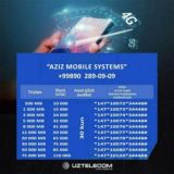 UZMOBILE MOBIUZ dan internet paketlar